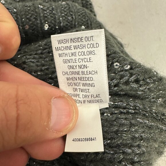 Apt 9 Womens 3X Black Sequin Pullover Sweater V Neck Long Sleeves - Picture 7 of 10